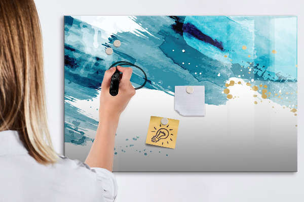 Pizarra magnética de pared con rotulador Un póster colorido para presentar fotos
