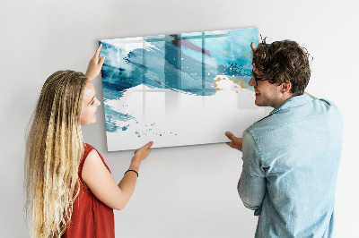 Pizarra magnética de pared con rotulador Un póster colorido para presentar fotos