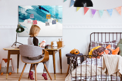 Pizarra magnética de pared con rotulador Un póster colorido para presentar fotos