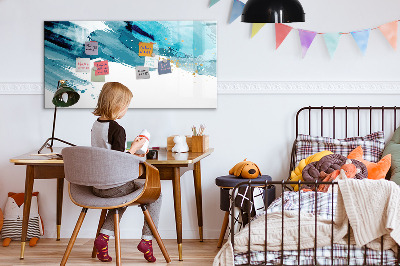 Pizarra magnética de pared con rotulador Un póster colorido para presentar fotos