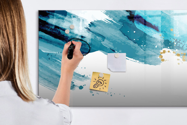 Pizarra magnética de pared con rotulador Un póster colorido para presentar fotos