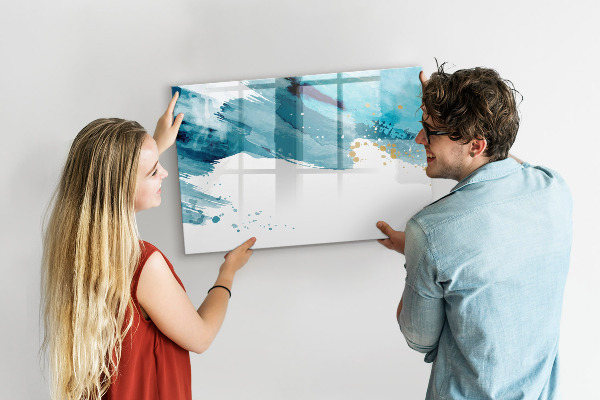 Pizarra magnética de pared con rotulador Un póster colorido para presentar fotos