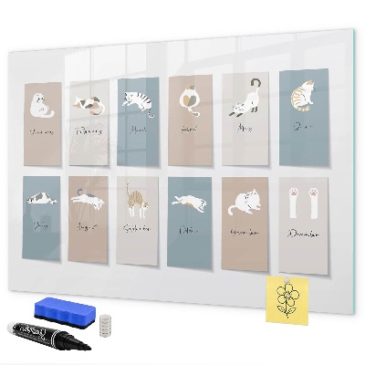 Pizarra magnética de pared con rotulador Un calendario creativo para cada estación.