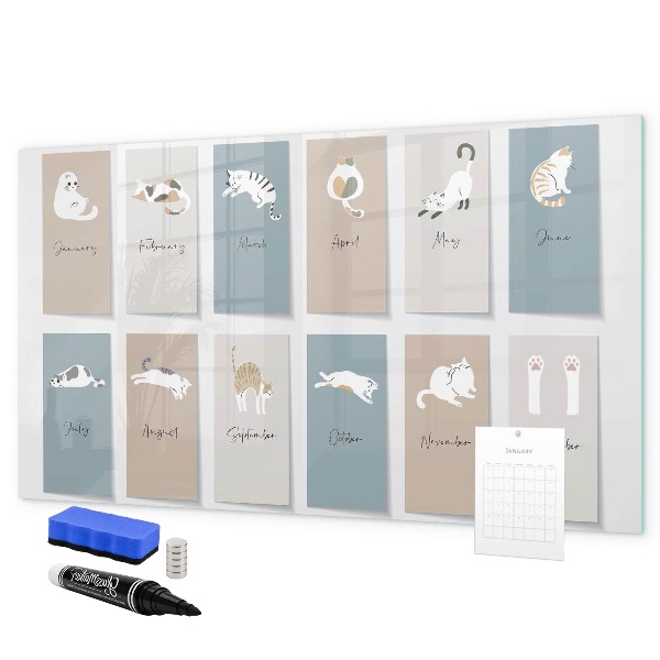 Pizarra magnética de pared con rotulador Un calendario creativo para cada estación.