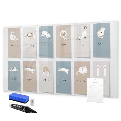 Pizarra magnética de pared con rotulador Un calendario creativo para cada estación.