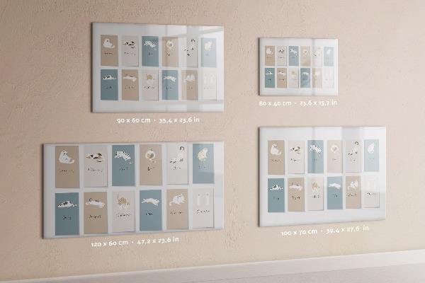 Pizarra magnética de pared con rotulador Un calendario creativo para cada estación.