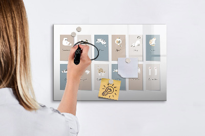 Pizarra magnética de pared con rotulador Un calendario creativo para cada estación.