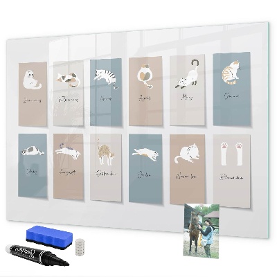 Pizarra magnética de pared con rotulador Un calendario creativo para cada estación.