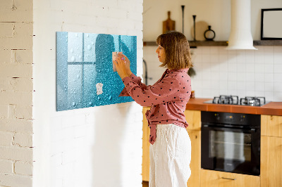 Pizarra magnética de pared con rotulador Pizarra azul con imanes y fotos