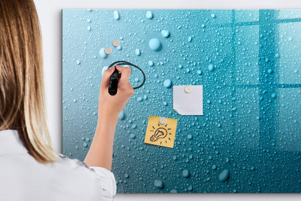 Pizarra magnética de pared con rotulador Pizarra azul con imanes y fotos