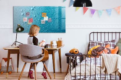 Pizarra magnética de pared con rotulador Pizarra azul con imanes y fotos
