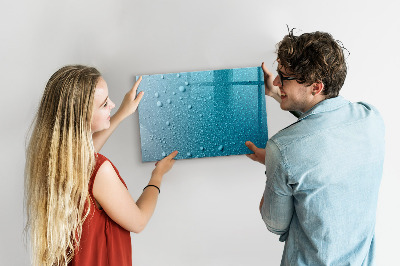 Pizarra magnética de pared con rotulador Pizarra azul con imanes y fotos