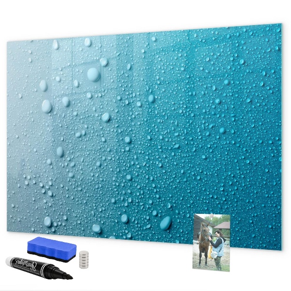 Pizarra magnética de pared con rotulador Pizarra azul con imanes y fotos