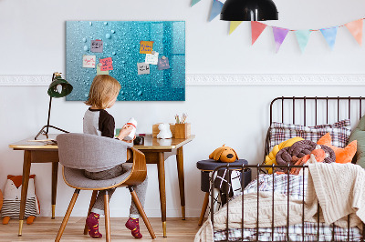 Pizarra magnética de pared con rotulador Pizarra azul con imanes y fotos