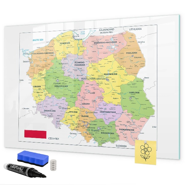 Pizarra magnética de pared con rotulador Mapa interactivo con lugares de recuerdo