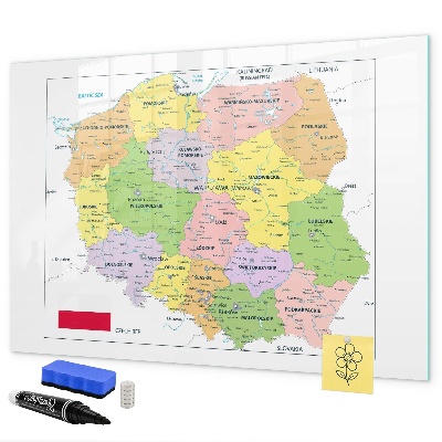 Pizarra magnética de pared con rotulador Mapa interactivo con lugares de recuerdo