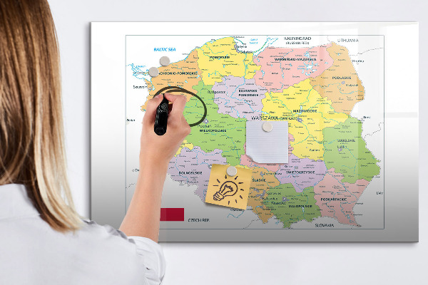 Pizarra magnética de pared con rotulador Mapa interactivo con lugares de recuerdo