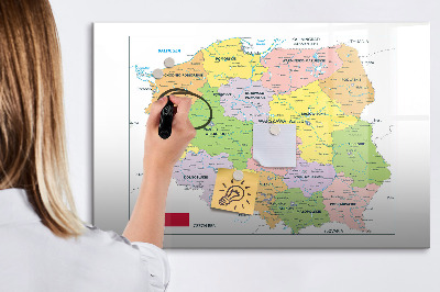 Pizarra magnética de pared con rotulador Mapa interactivo con lugares de recuerdo