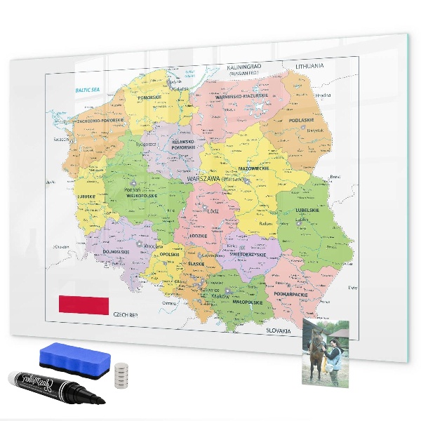 Pizarra magnética de pared con rotulador Mapa interactivo con lugares de recuerdo