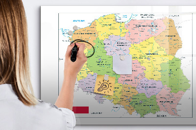Pizarra magnética de pared con rotulador Mapa interactivo con lugares de recuerdo
