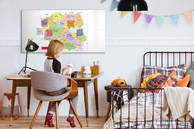 Pizarra magnética de pared con rotulador Mapa interactivo con lugares de recuerdo