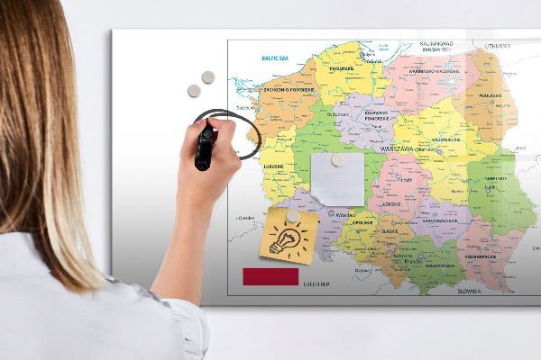 Pizarra magnética de pared con rotulador Mapa interactivo con lugares de recuerdo