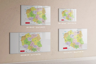 Pizarra magnética de pared con rotulador Mapa interactivo con lugares de recuerdo