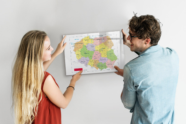 Pizarra magnética de pared con rotulador Mapa interactivo con lugares de recuerdo