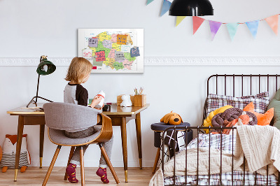 Pizarra magnética de pared con rotulador Mapa interactivo con lugares de recuerdo