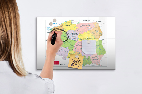 Pizarra magnética de pared con rotulador Mapa interactivo con lugares de recuerdo
