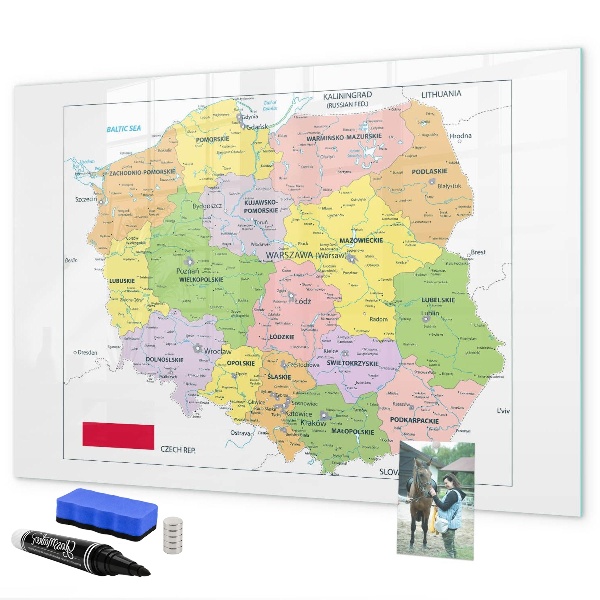 Pizarra magnética de pared con rotulador Mapa interactivo con lugares de recuerdo