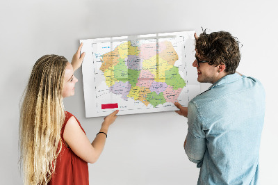 Pizarra magnética de pared con rotulador Mapa interactivo con lugares de recuerdo