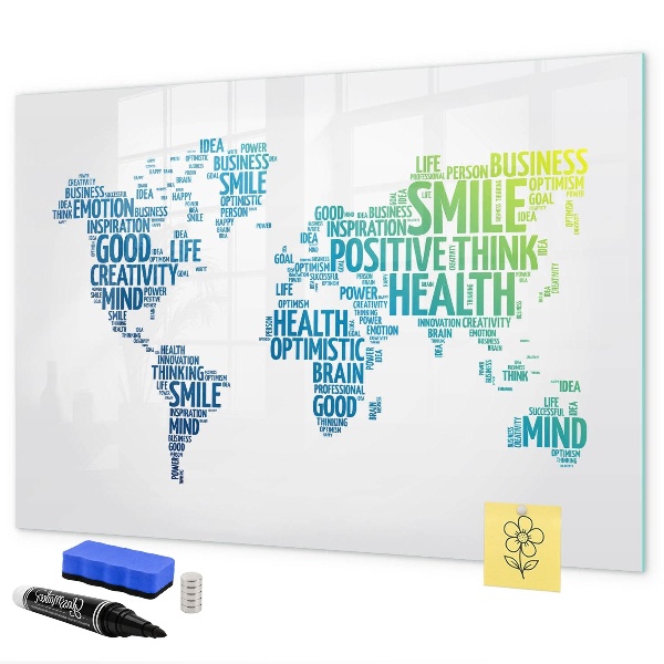 Pizarra magnética de pared con rotulador Un mundo lleno de ideas y positividad.