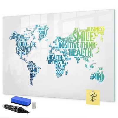 Pizarra magnética de pared con rotulador Un mundo lleno de ideas y positividad.