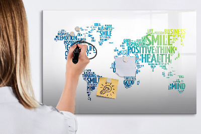 Pizarra magnética de pared con rotulador Un mundo lleno de ideas y positividad.