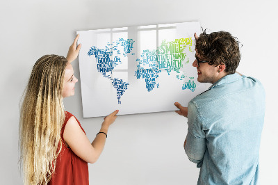 Pizarra magnética de pared con rotulador Un mundo lleno de ideas y positividad.
