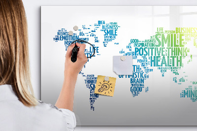 Pizarra magnética de pared con rotulador Un mundo lleno de ideas y positividad.