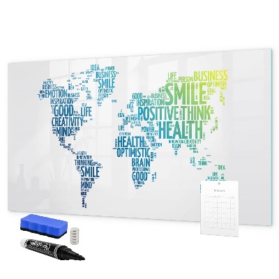 Pizarra magnética de pared con rotulador Un mundo lleno de ideas y positividad.