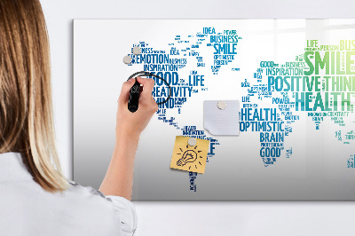 Pizarra magnética de pared con rotulador Un mundo lleno de ideas y positividad.