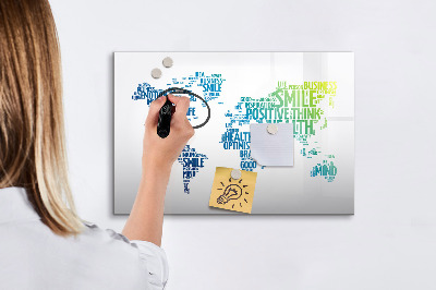Pizarra magnética de pared con rotulador Un mundo lleno de ideas y positividad.