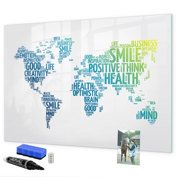 Pizarra magnética de pared con rotulador Un mundo lleno de ideas y positividad.