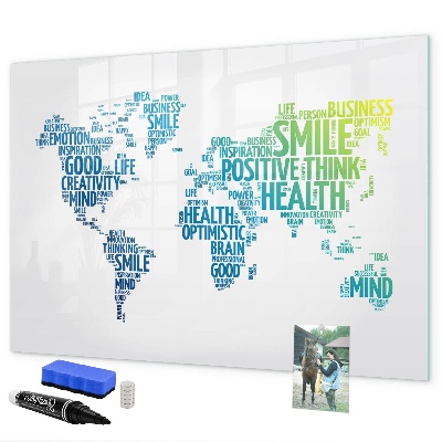 Pizarra magnética de pared con rotulador Un mundo lleno de ideas y positividad.