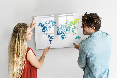 Pizarra magnética de pared con rotulador Un mundo lleno de ideas y positividad.