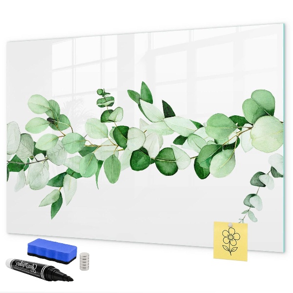 Pizarra magnética de pared con rotulador Tablero verde para fotos y notas.