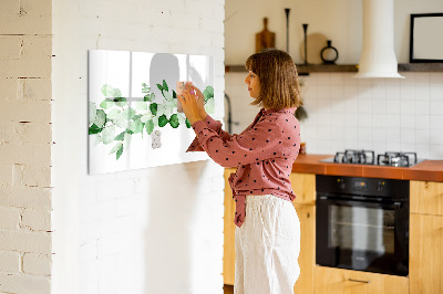 Pizarra magnética de pared con rotulador Tablero verde para fotos y notas.