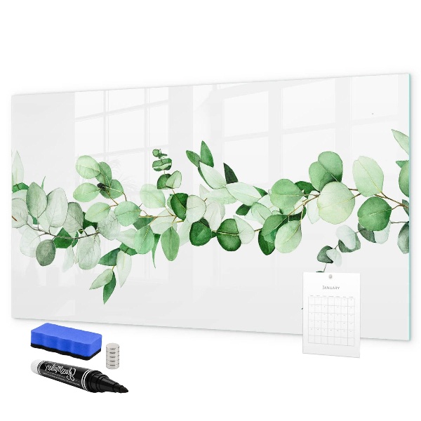 Pizarra magnética de pared con rotulador Tablero verde para fotos y notas.