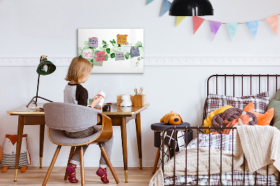 Pizarra magnética de pared con rotulador Tablero verde para fotos y notas.