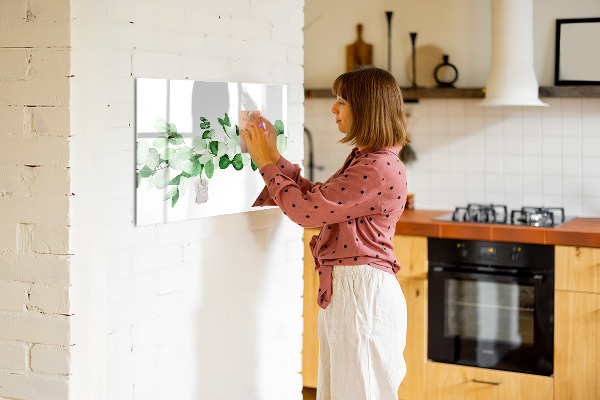 Pizarra magnética de pared con rotulador Tablero verde para fotos y notas.