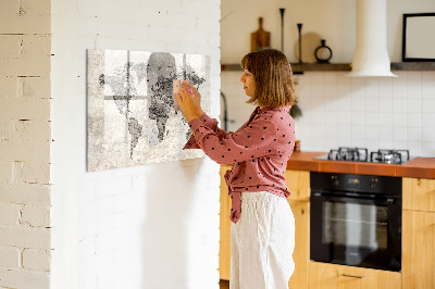 Pizarra magnética de pared con rotulador Mapa del mundo con ubicaciones de fotos