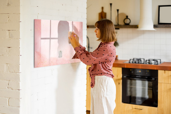 Pizarra magnética de pared con rotulador Tablero elegante para fotos y notas.